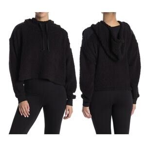 Z By Zella Sheila Fleece Hooded Pullover Sweater Long Sleeve Black XL